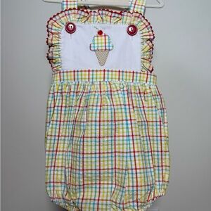 Colorful Plaid Ice Cream Diaper Cover